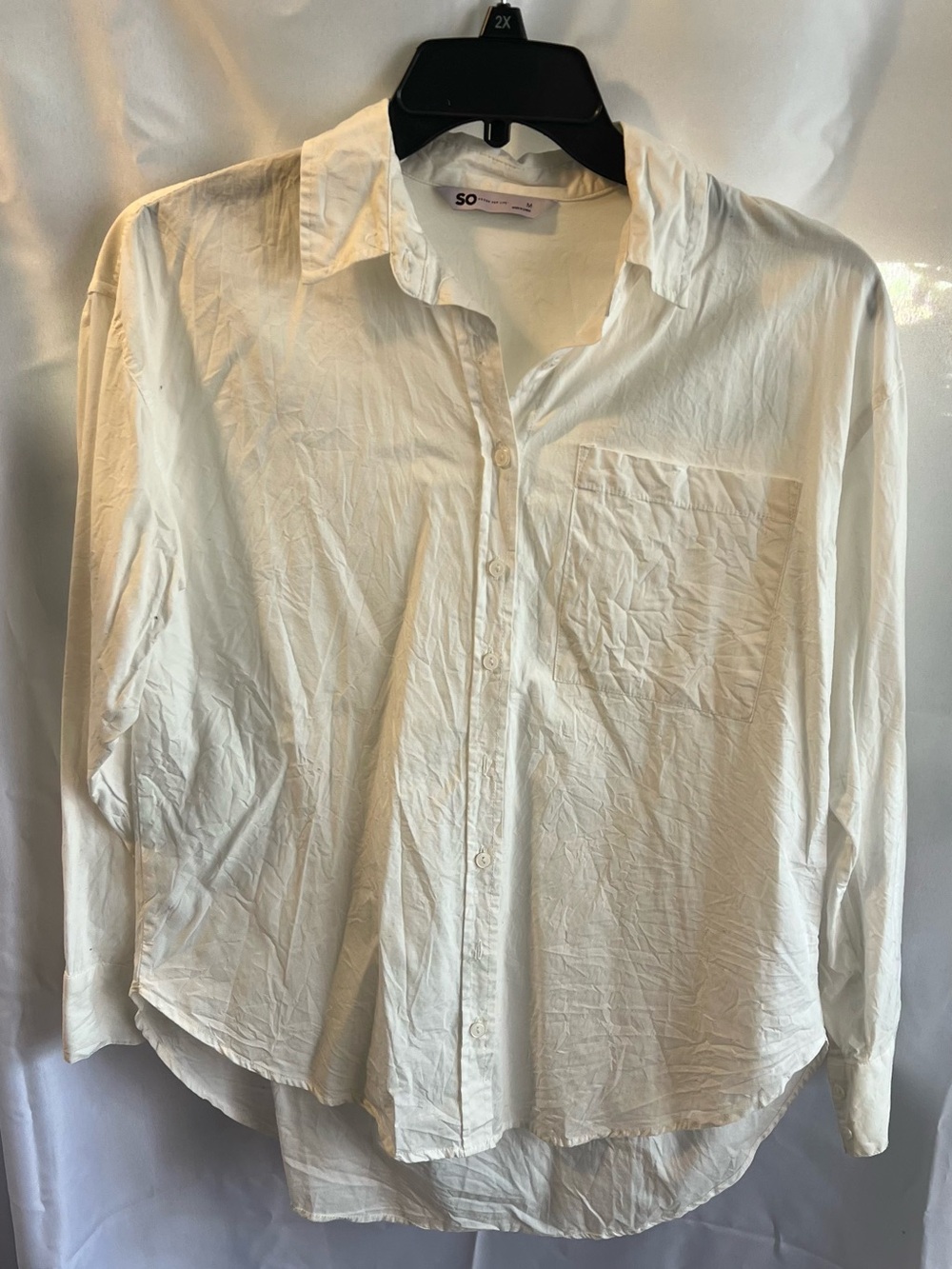 SO White Cotton Button-Up Shirt